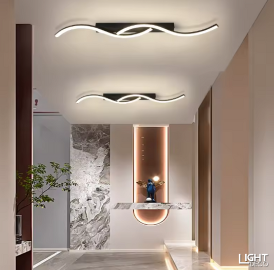 Plafonnier- Applique Murale LED Ondulé Design - Déco Minimaliste Maison Moderne - Idéal Entrée / Cuisine / Salon