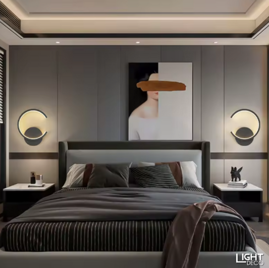 Applique Murale LED Design Cercle Inversé - Style Déco Moderne - Idéal Chambre