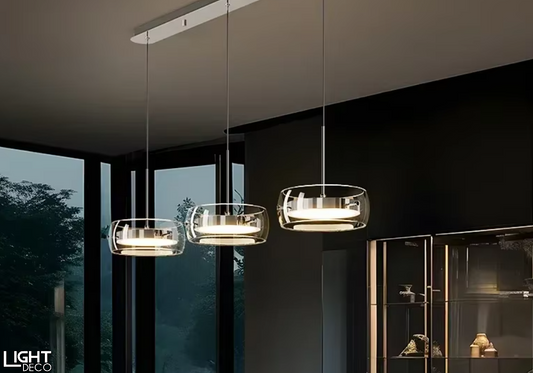 Luminaire / Suspension Design Verre et Métal - Déco Chic et Design - Idéal Salon / Ilot Cuisine