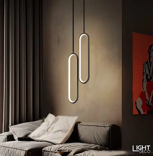 Plafonnier / Suspension LED Ovale - Décoration Design et Moderne - Chambre / Tête de Lit / Couloir